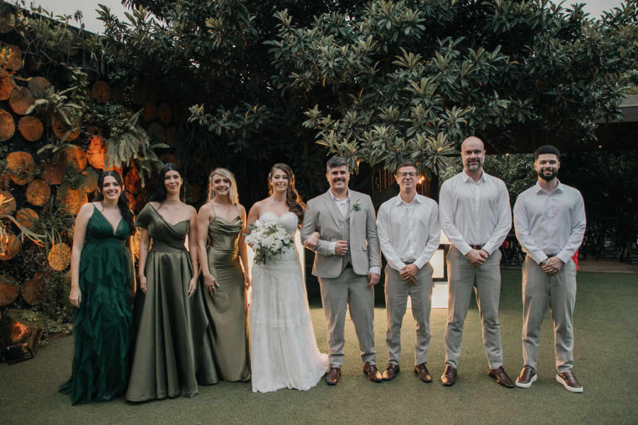 Inspiração de casamento verde e branco na Villa Mantova