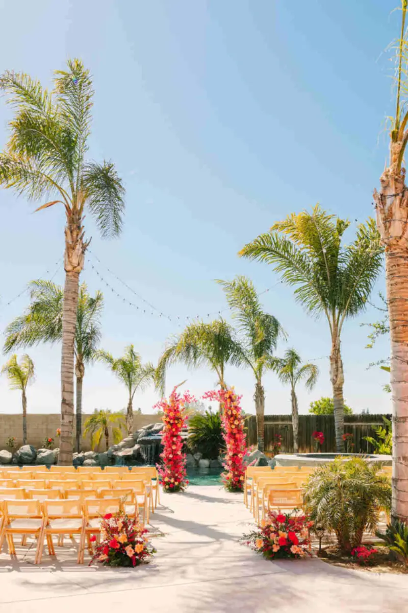 cerimônia de casamento estilo tropical