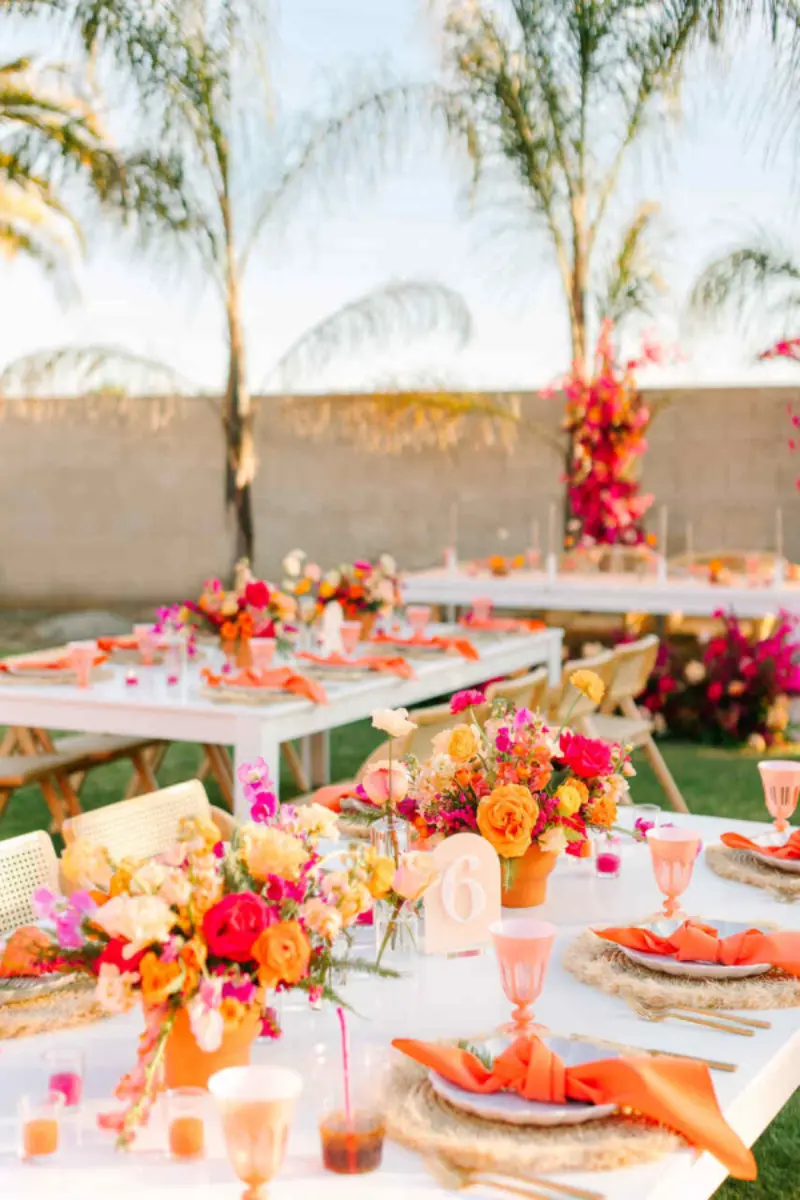  decoração de mesa estilo tropical