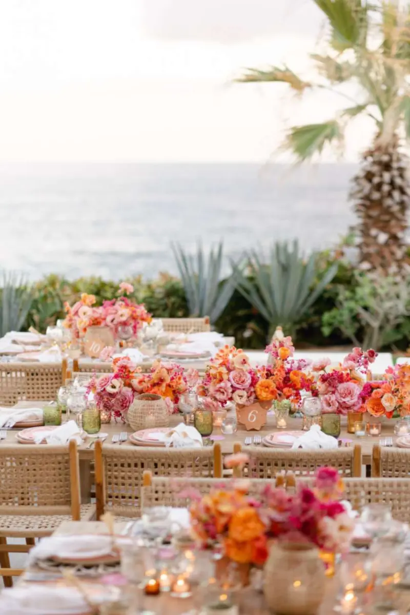 decoração de mesa no estilo tropical