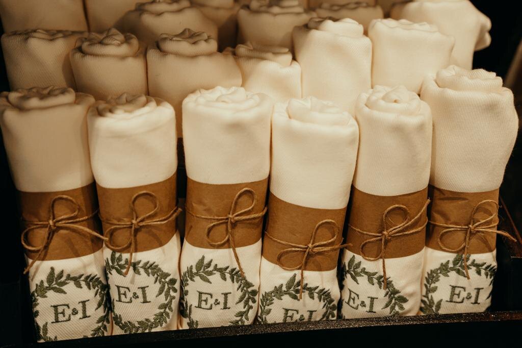 Pashmina wedding bege com monograma