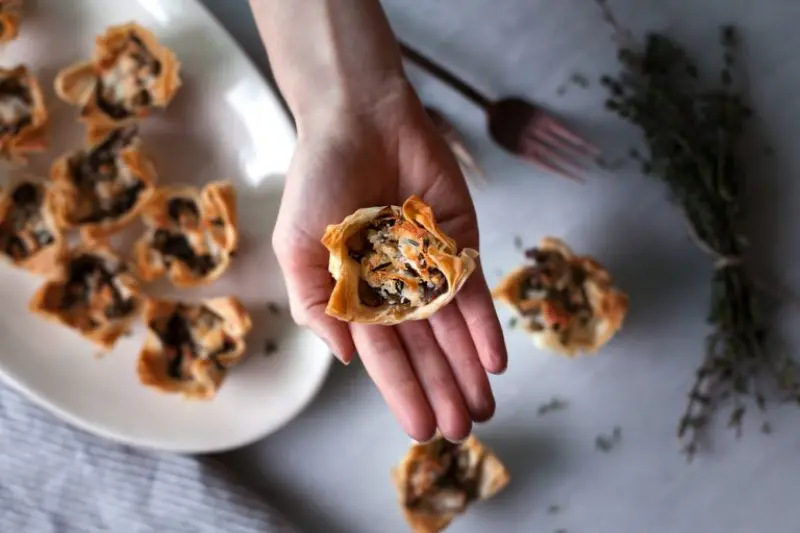 canap&eacute; para casamento vegetariano