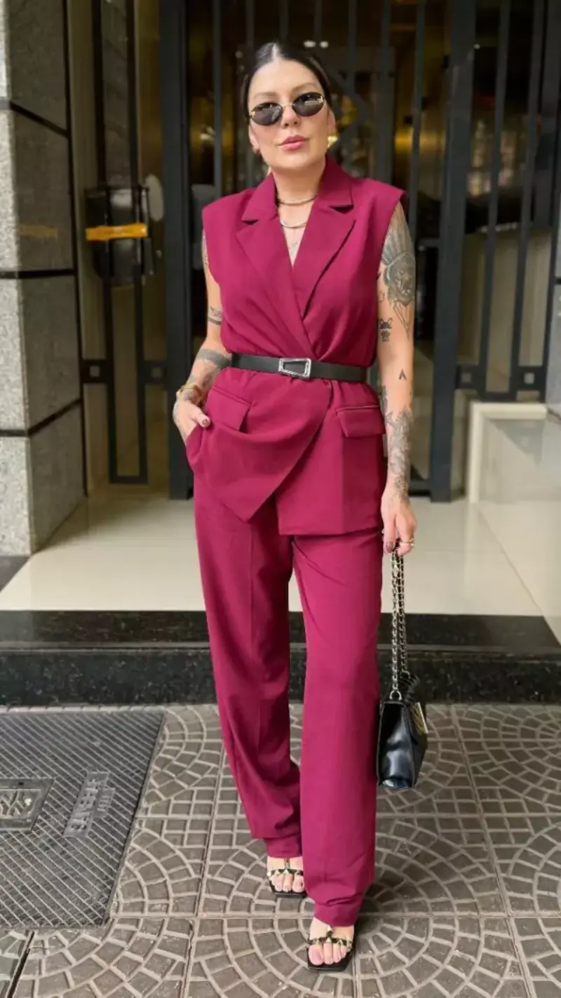 estilo esporte fino com duas peças feminina