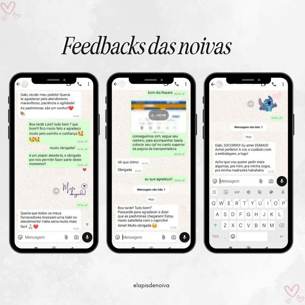 feedback das noivas sobre a Pashimina Wedding