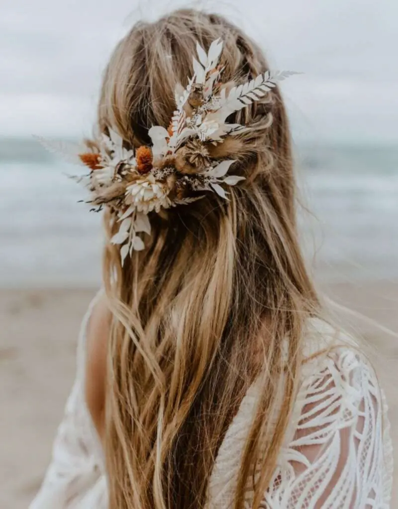  grinalda de noiva com flores secas