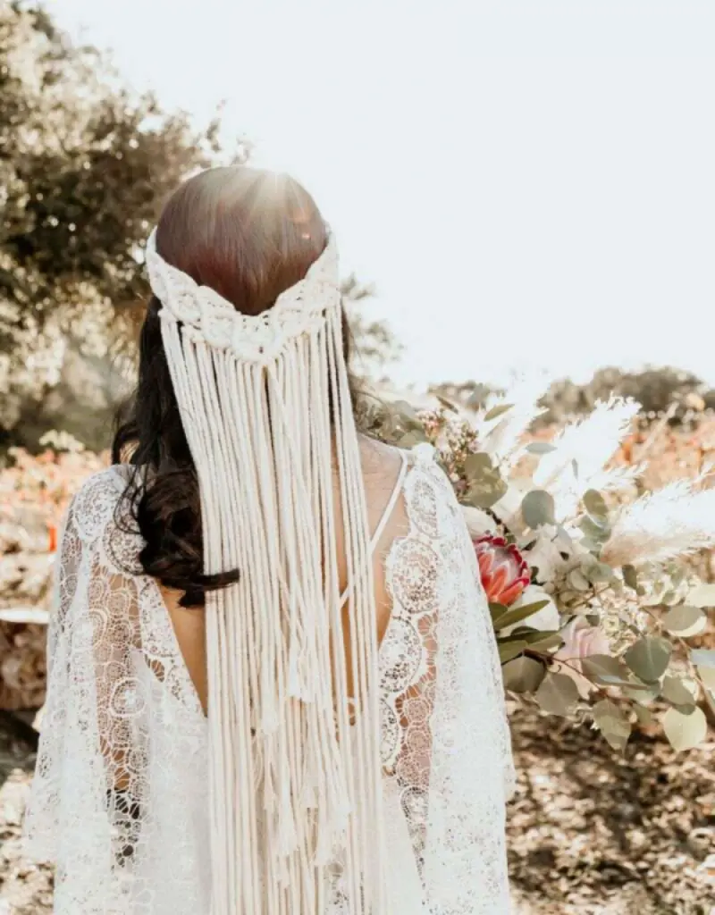  grinalda de noiva macramê