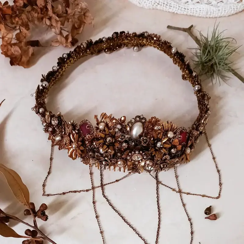  grinalda estilo headband com pedras