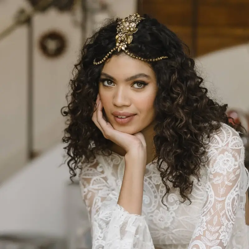 noiva com grinalda boho