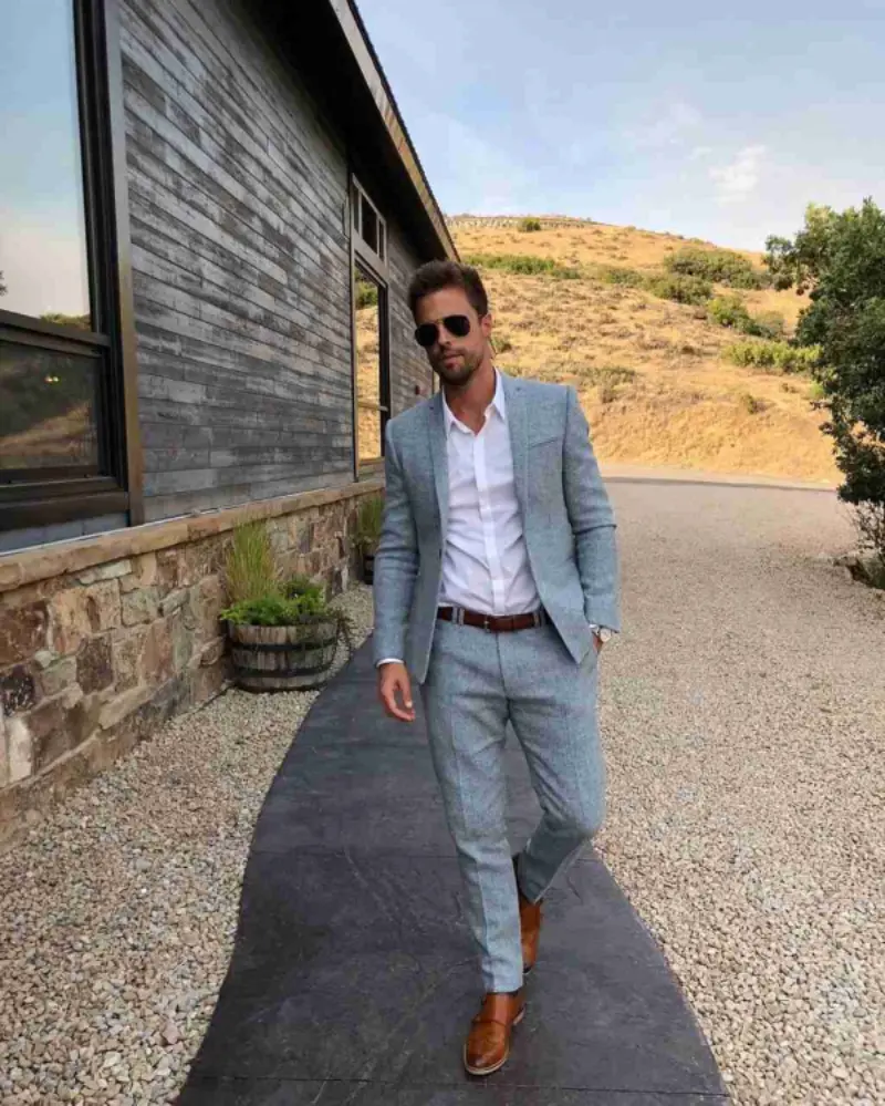 traje esporte fino cinza mascuino