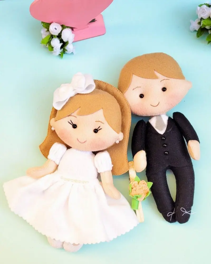 bonecos de pano daminha e pajem