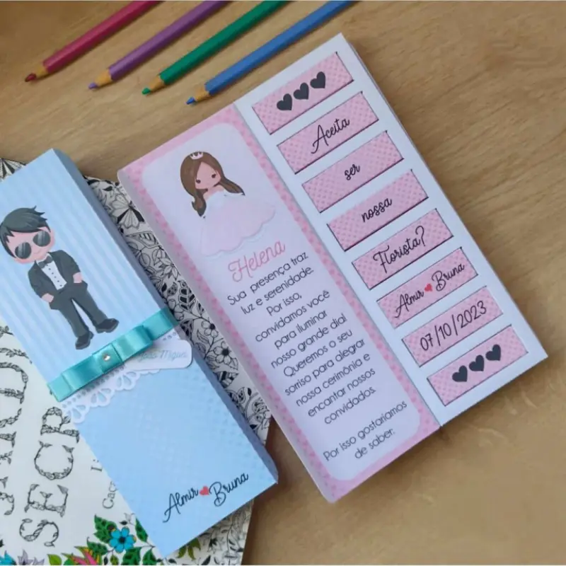 caixa de bis personalizada convite daminha e pajem