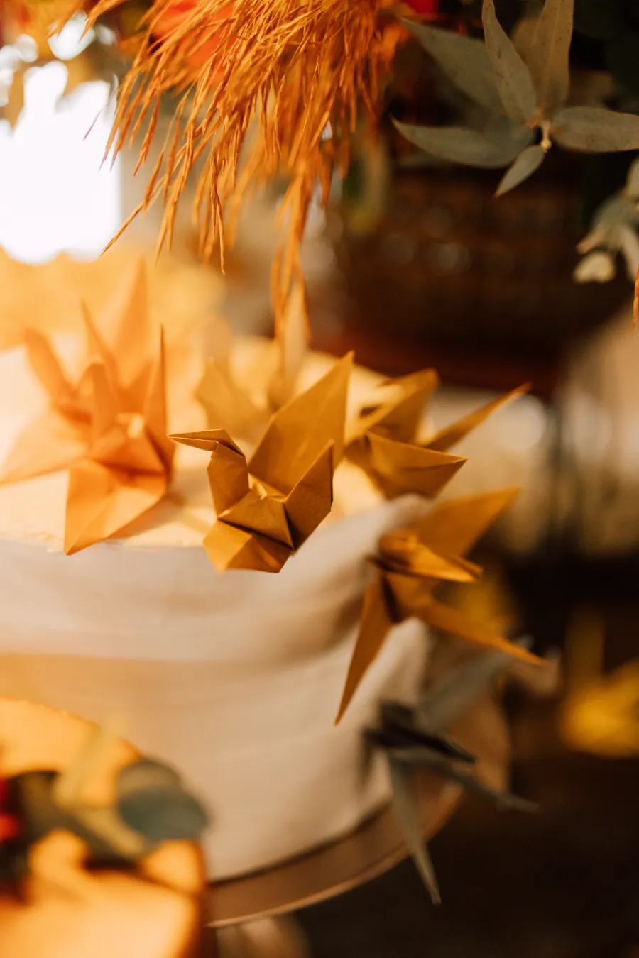 topo de bolo de casamento com tsurus