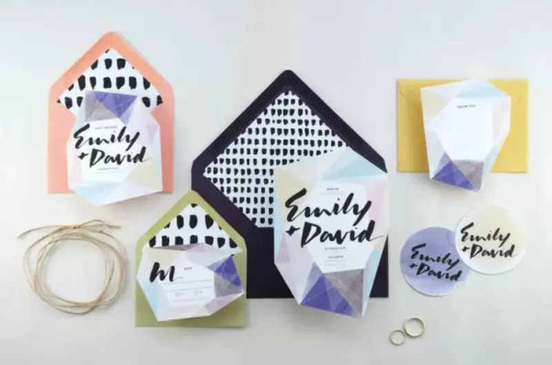 convite de casamento moderno 