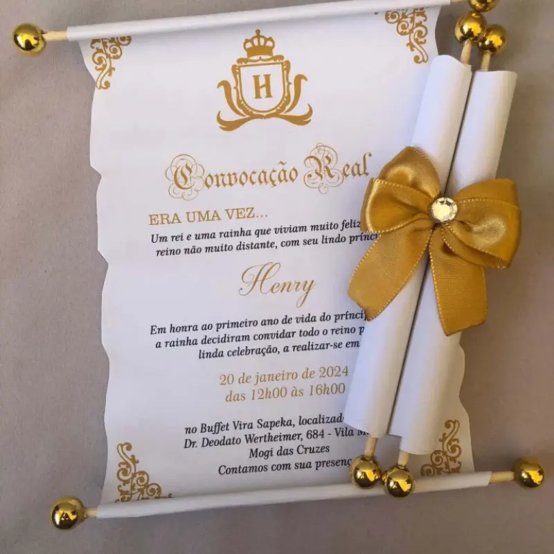 convite estilo pergaminho
