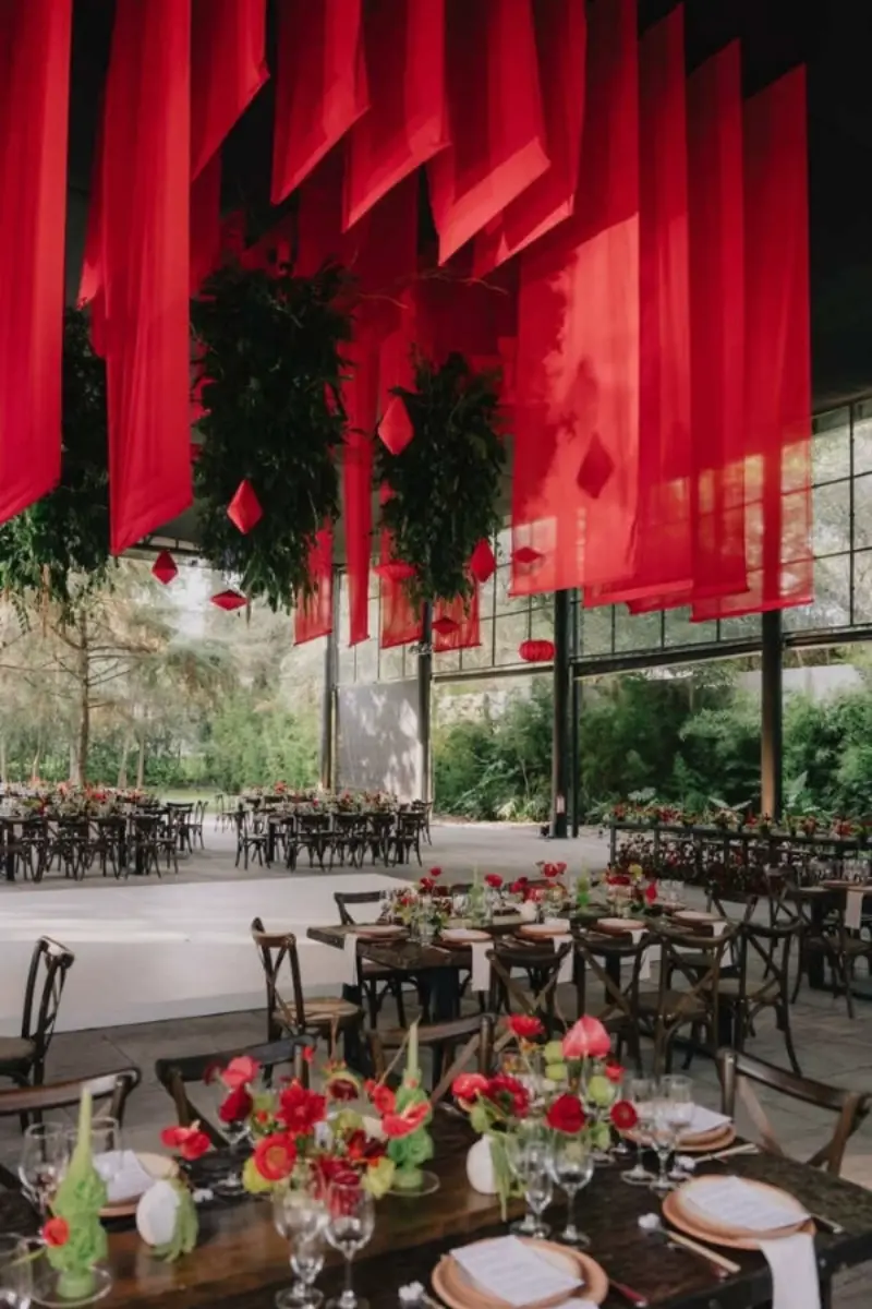 decora&ccedil;&atilde;o de casamento vermelha