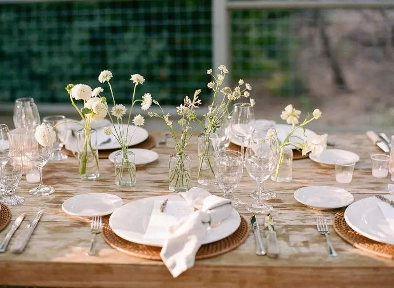 decoração de mesa para casamento simples