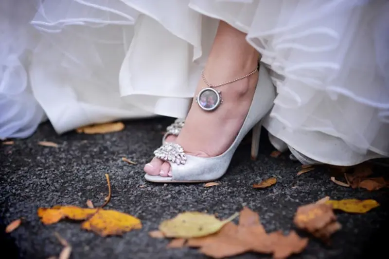in memoriam no sapato da noiva