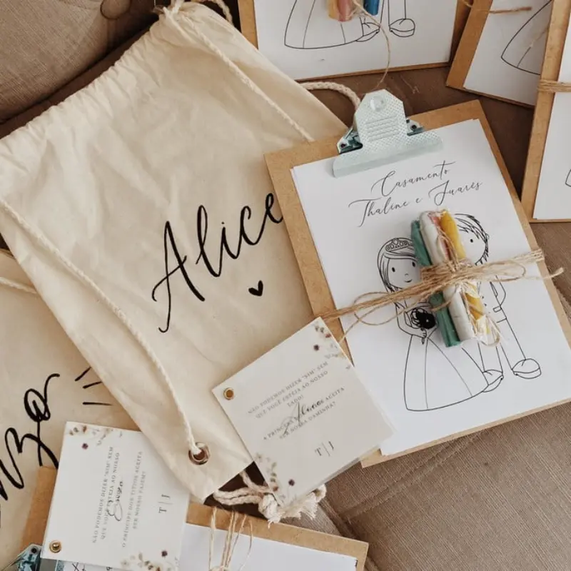 kit convite para pajem e daminha de casamento