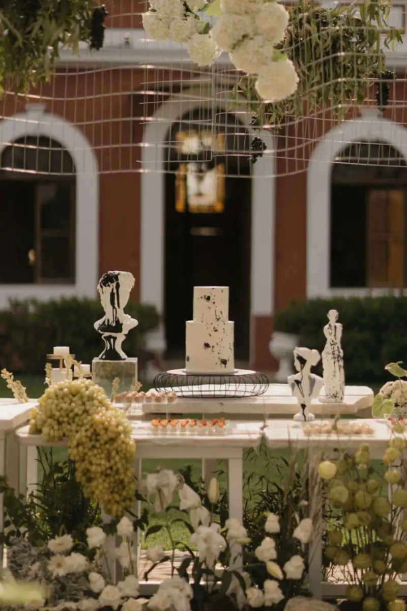 mesa do bolo estilo minimalista moderno