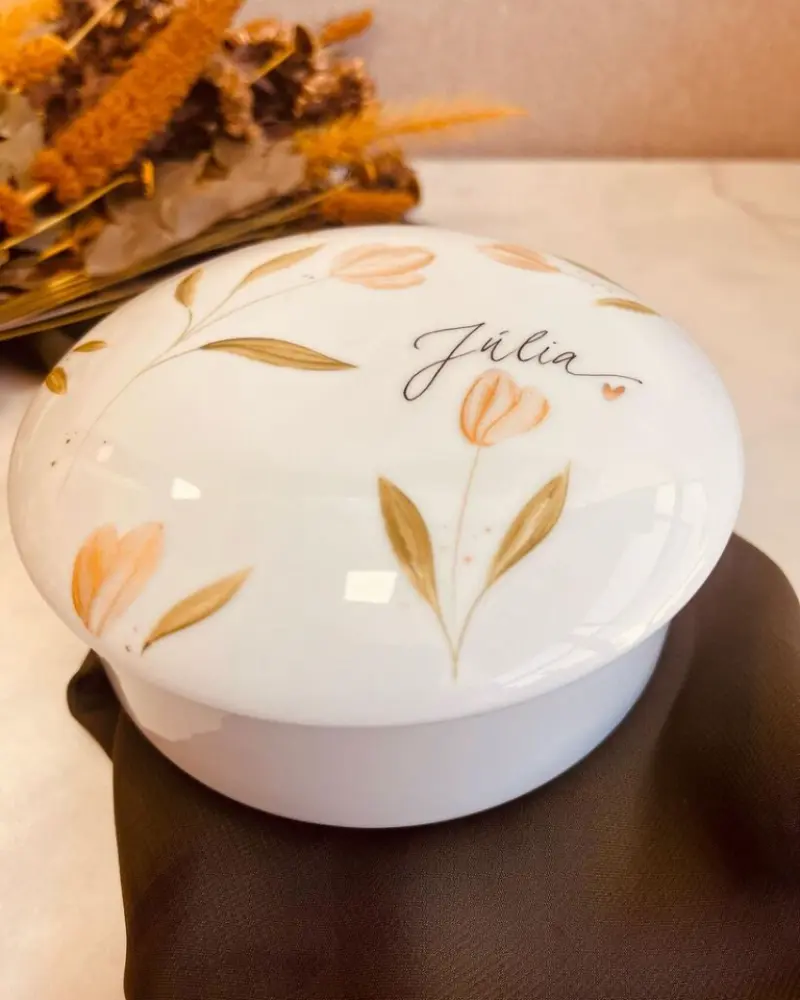 porta joias porcelana personalizado para daminha