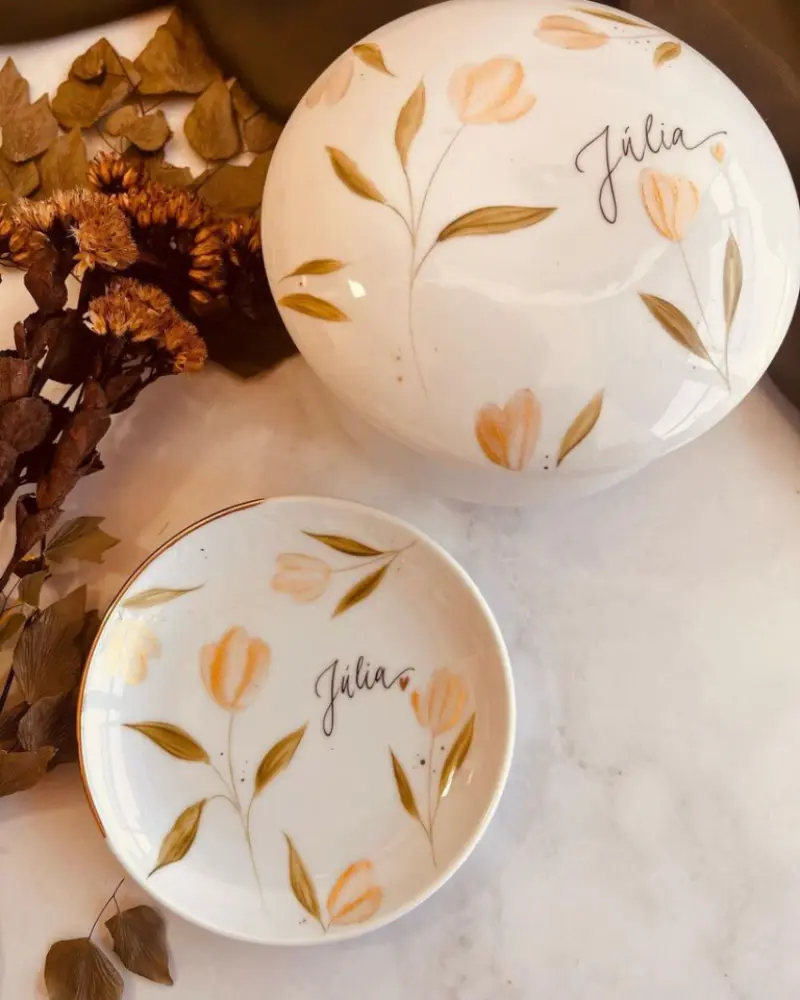 porta joias porcelana personalizado para daminha