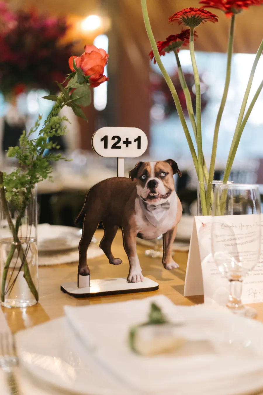 centro de mesa com cachorrinho