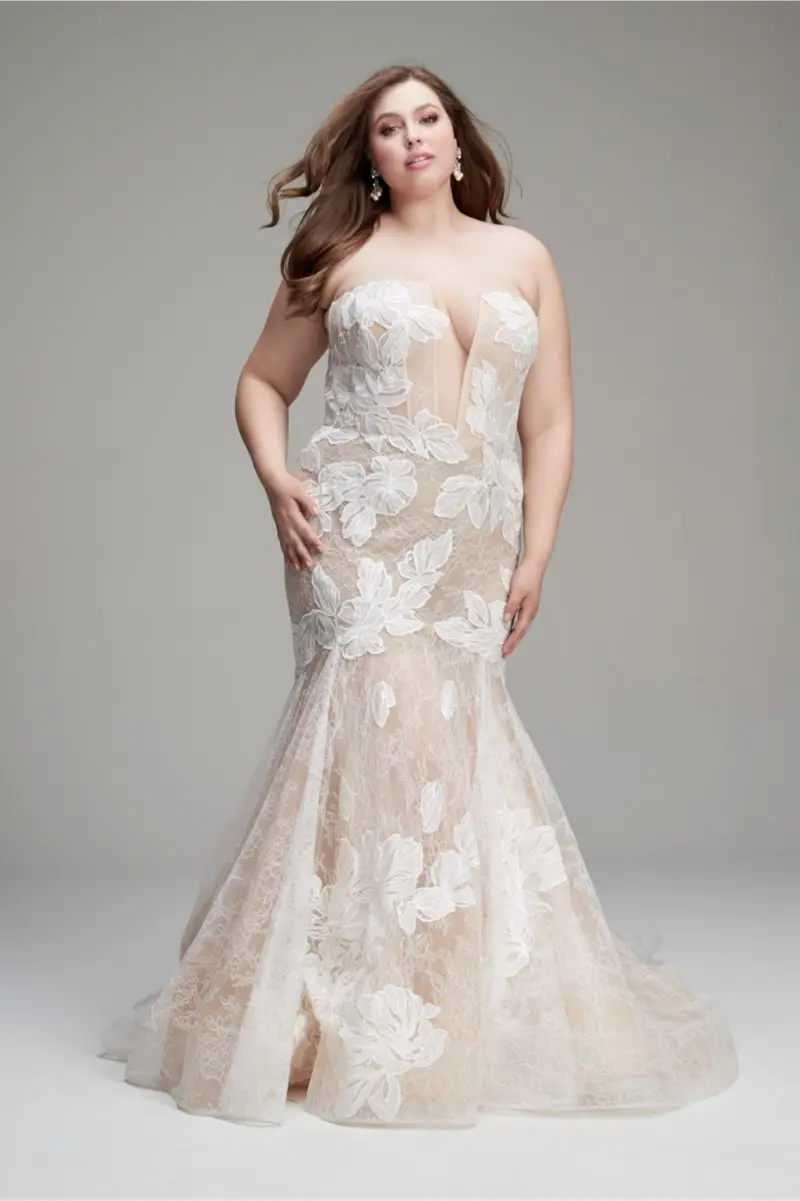 vestido de noiva plus size praiano com decote