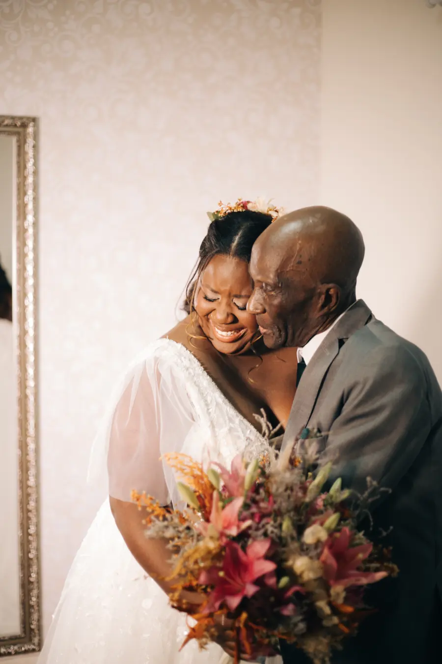 noiva no first look com o avô