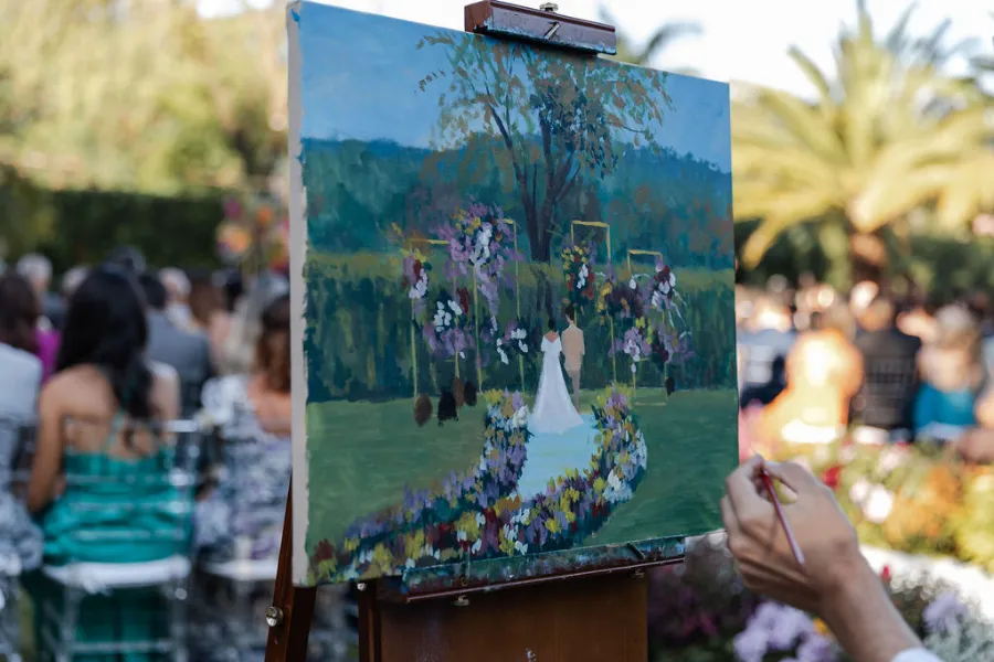 pintura ao vio em casamento