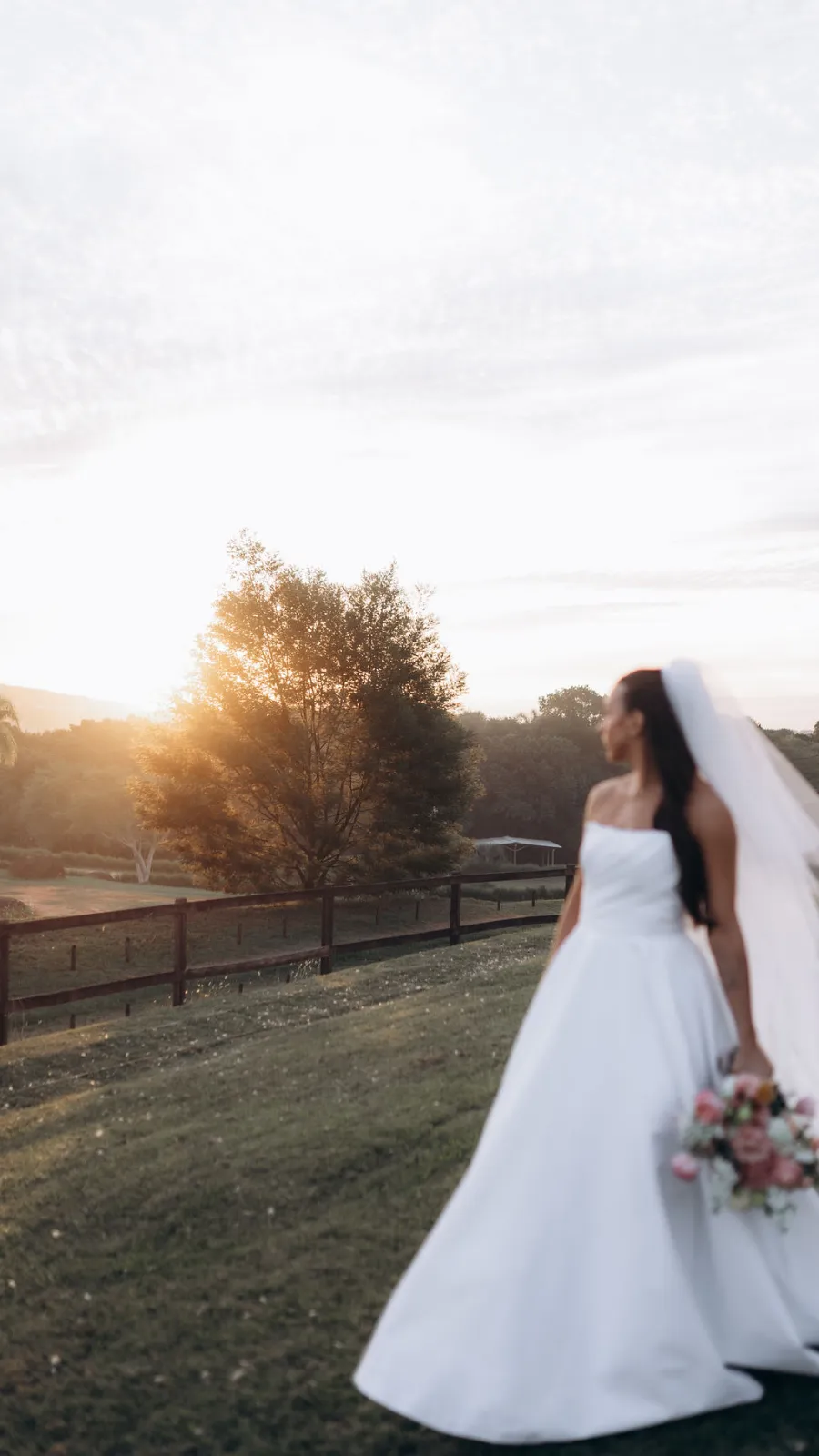 noiva no campo