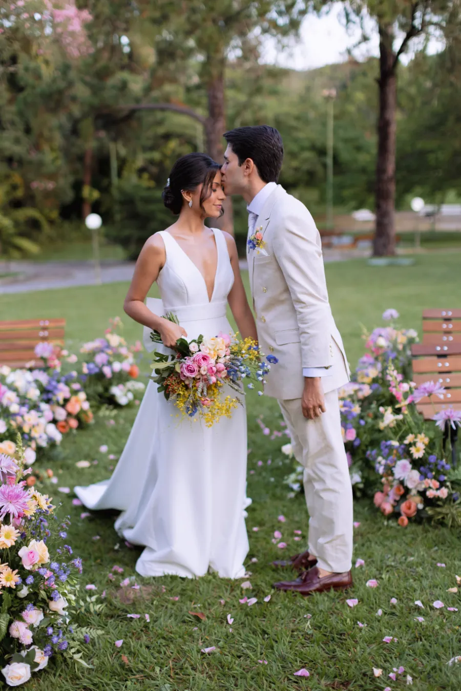 Renovação de votos romântica somente com o casal