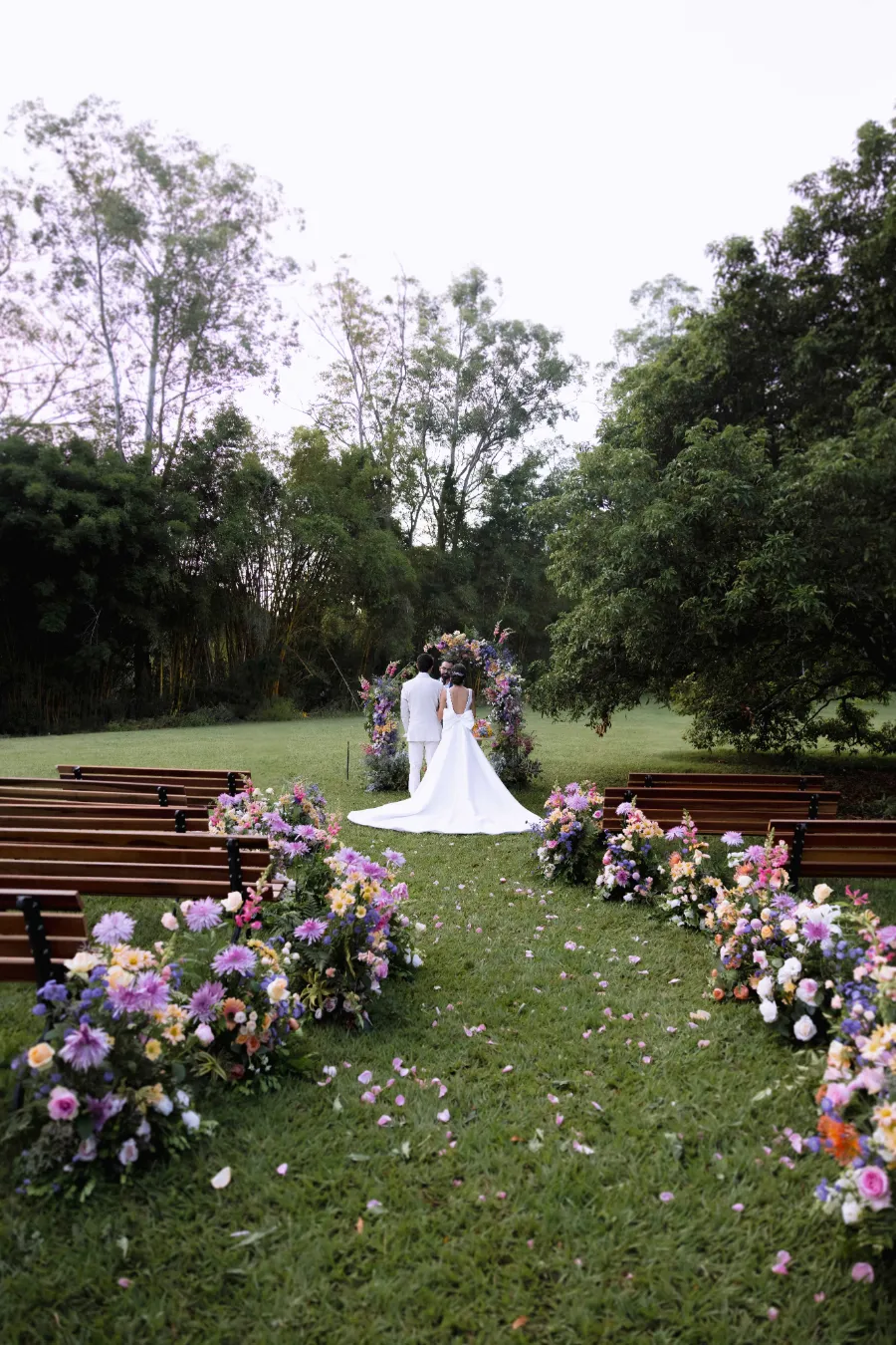 Renovação de votos romântica somente com o casal