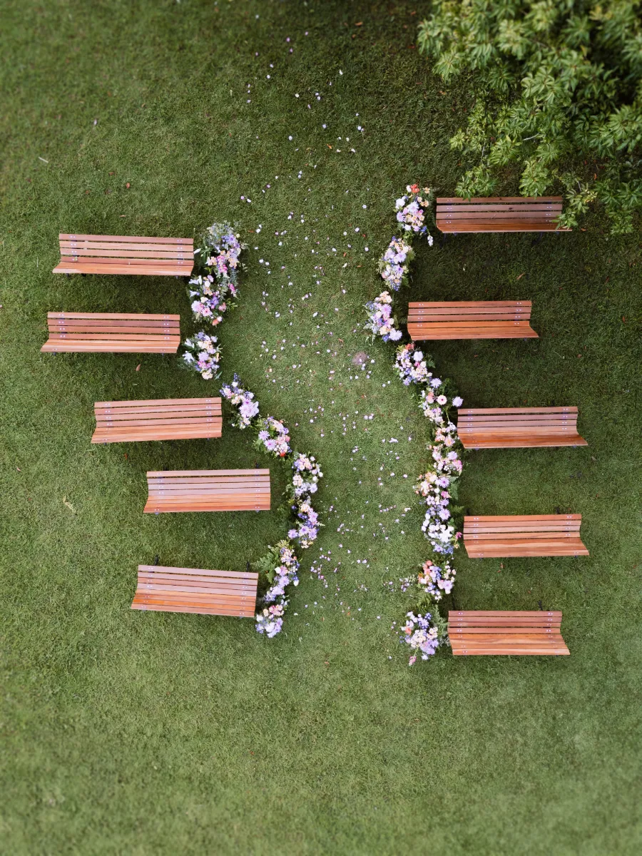 vista de cima do espaço de casamento