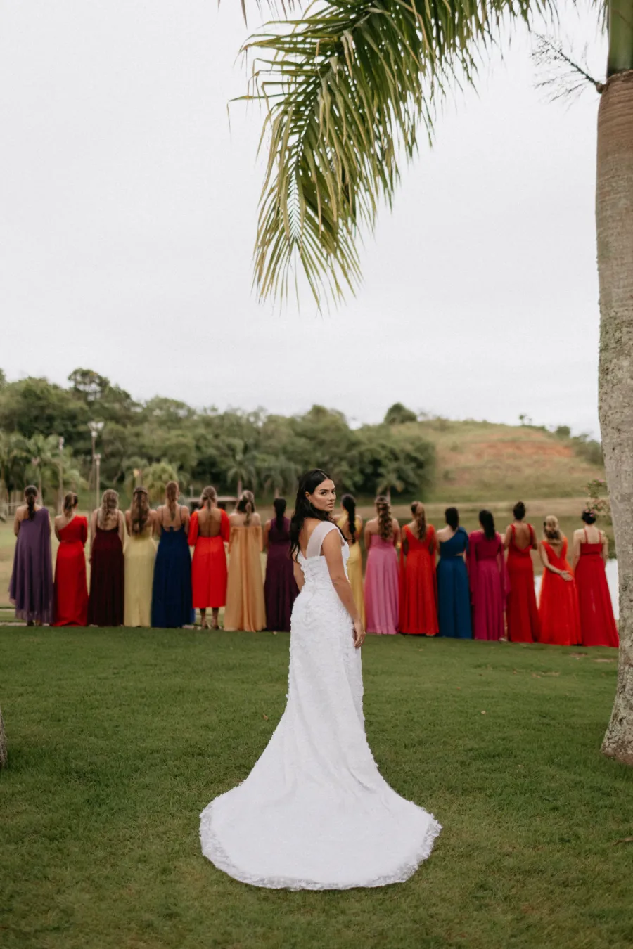 ensaio first look com as madrinhas