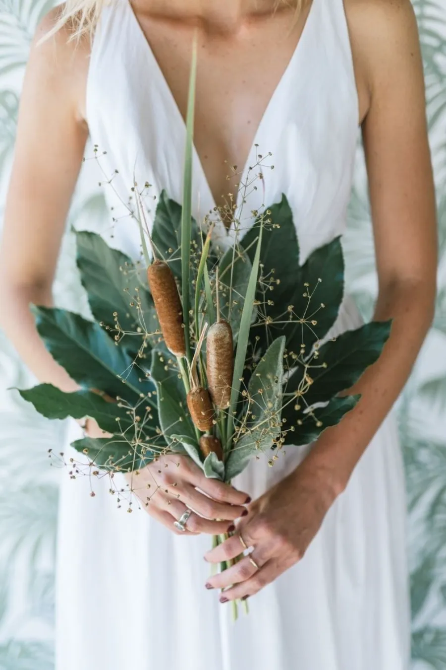 noiva com buque verde