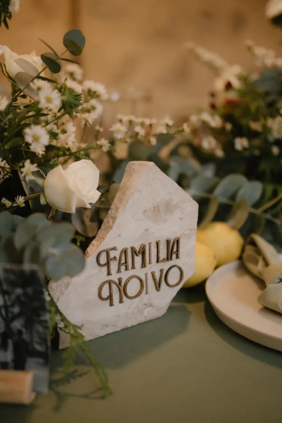 decoração da mesa da família