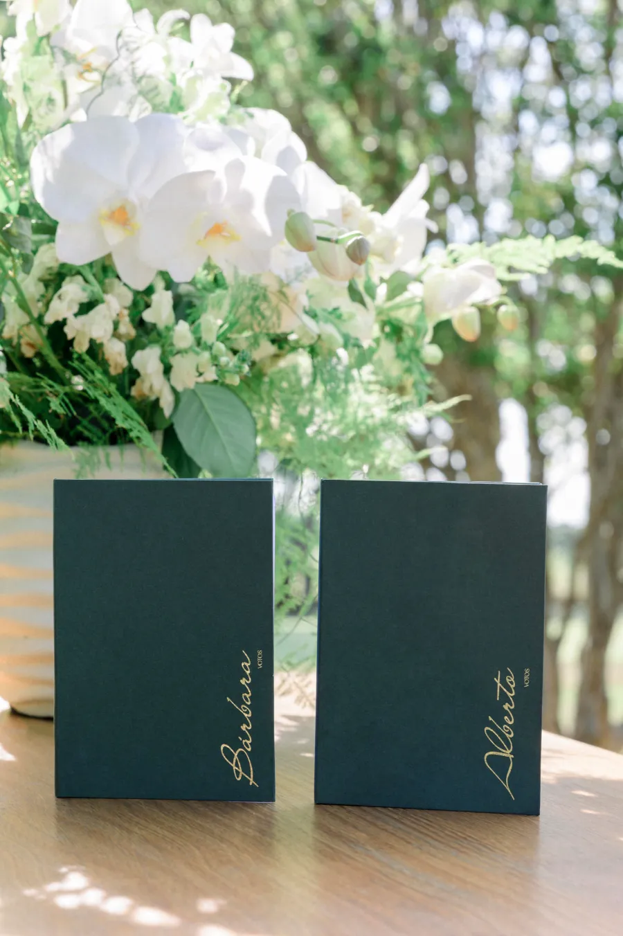 caderno de votos para casamento verde