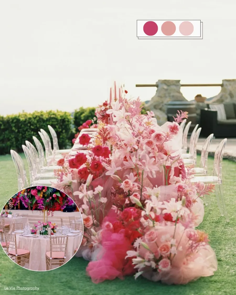 paleta de cores para casamento rosa