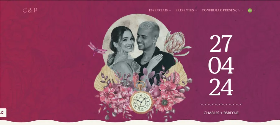 site de casamento na cor rosa