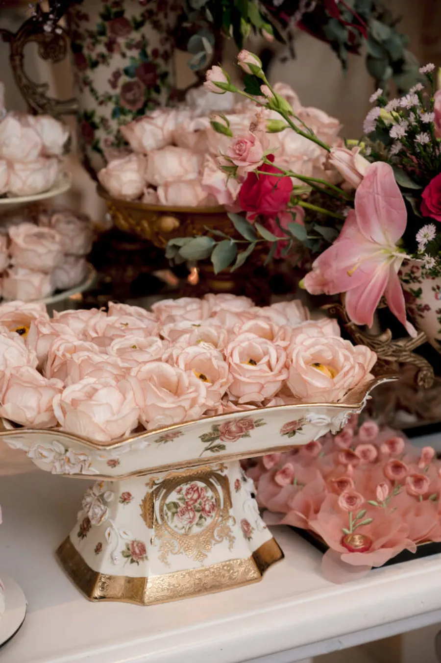 embalagem para doces de casamento rosa