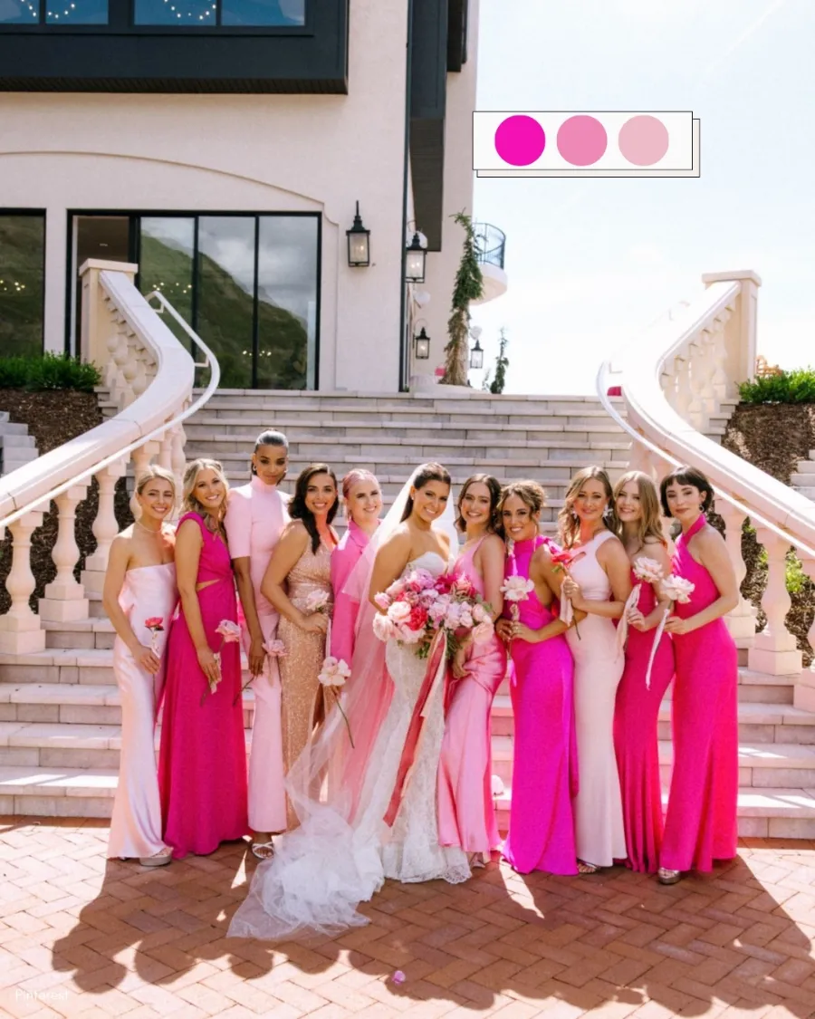 paleta de cores para casamento rosa