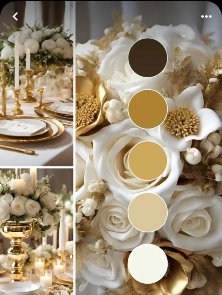 paleta d ecores para casamento simples e elegante