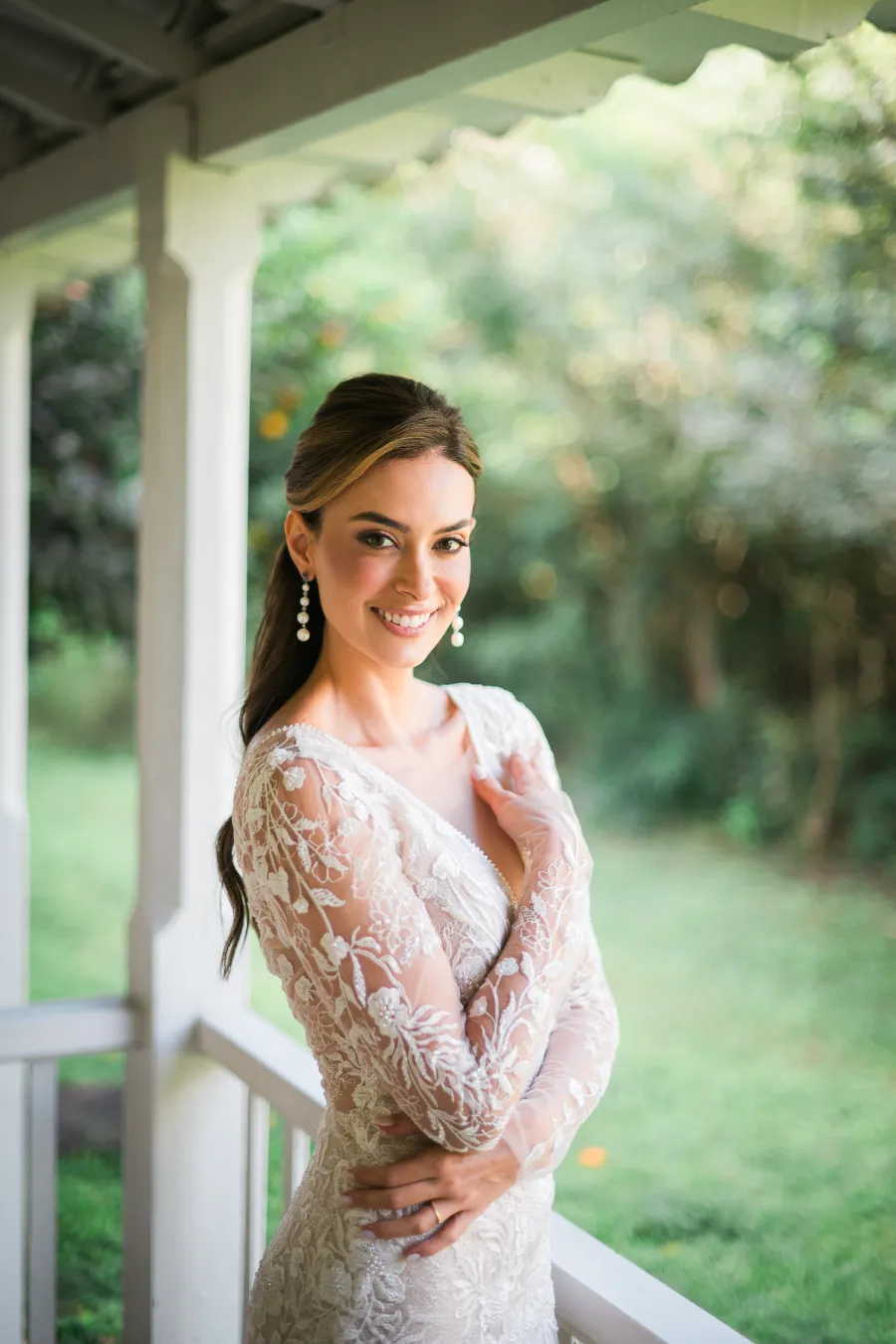 noiva com vestido rendado