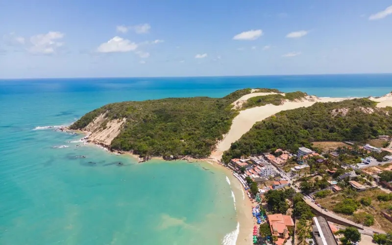 imagem aerea da praia no Rio Grande do Norte