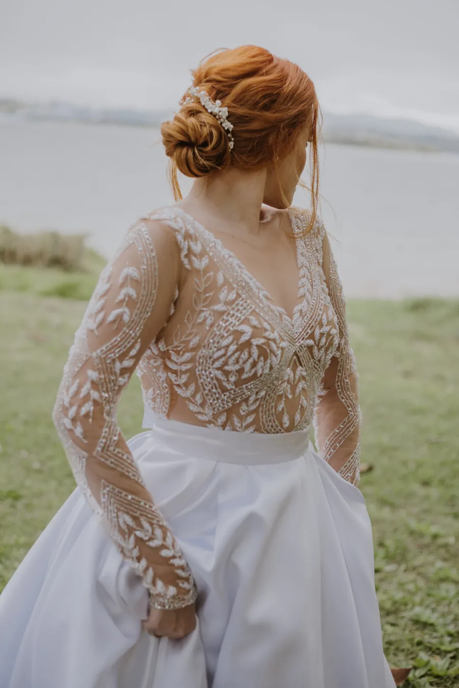 noiva com coque elegante