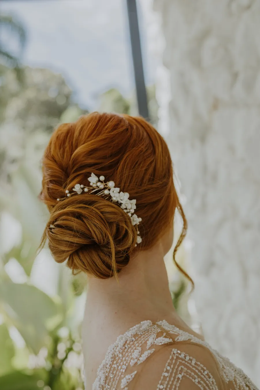 noiva com coque elegante