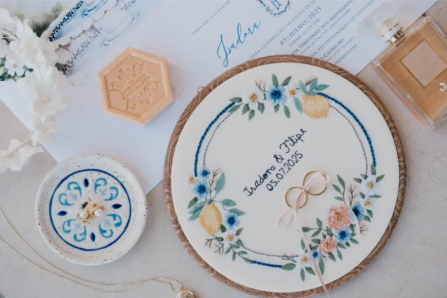 porta aliança inspirado em casamento italiano