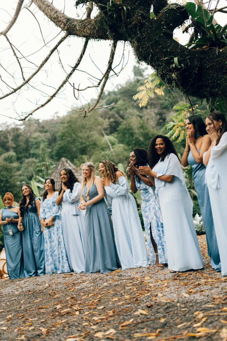 Madrinhas de Azul Serenity: Inspiração Real Ao Ar livre