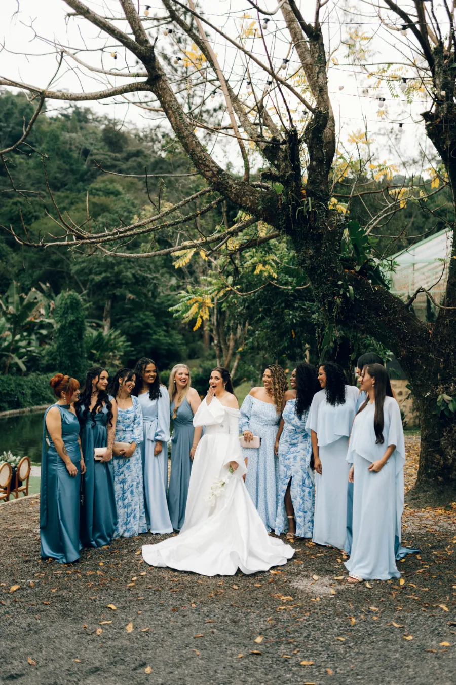 Madrinhas de Azul Serenity: Inspiração Real Ao Ar livre