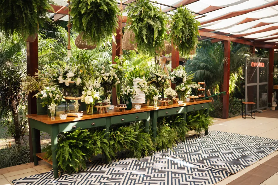 mesa do bolo de casamento